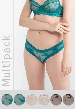 Hunkemoller 6-Pack V-Shape Brazilian Floral Mesh Panties