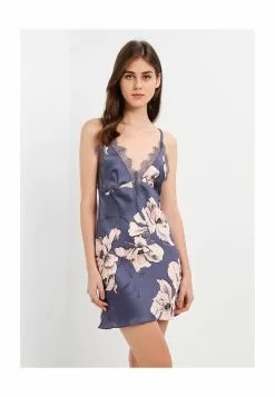 Hunkemoller Sd Satin Lily Bloom Sleepwear Mini Dress