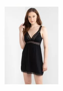 Hunkemoller Graphic Jersey Lace Slip Dress