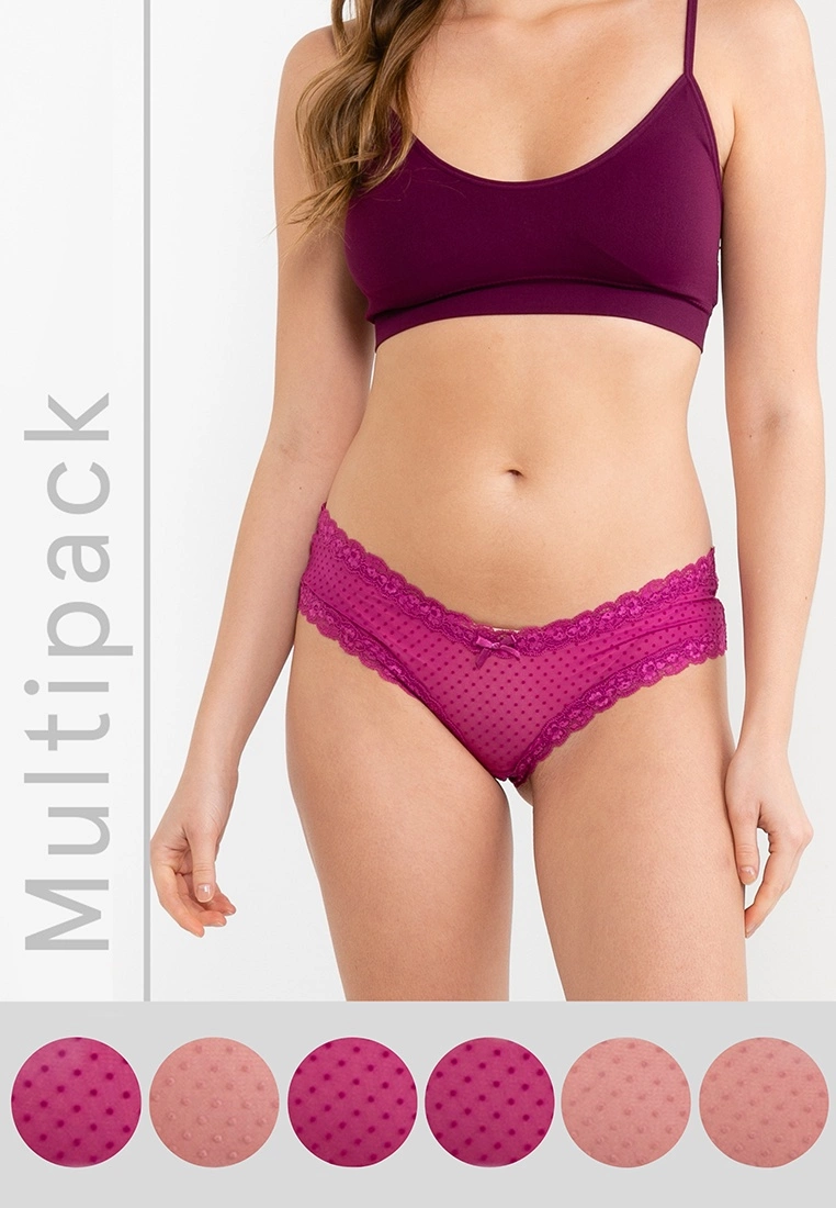 Hunkemoller 3-pack V-shape brasilian flock dot Panties