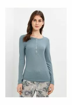 Hunkemoller Long-sleeved Waffle Placket Top