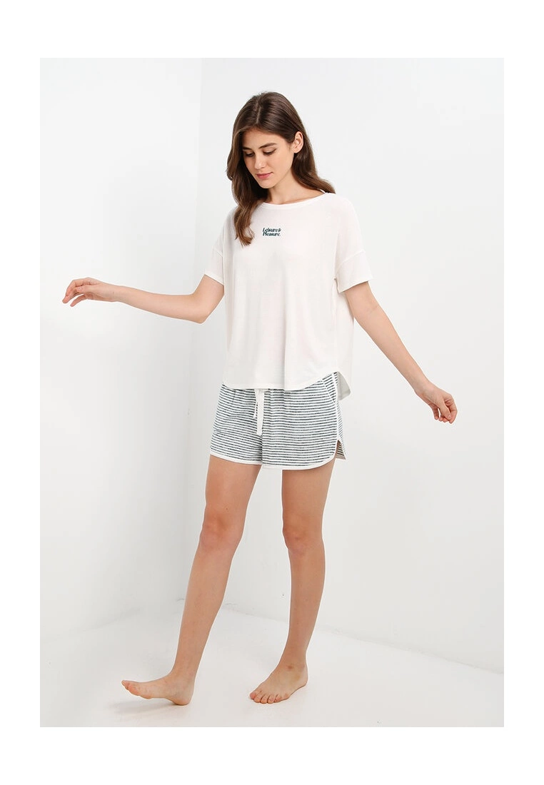 Hunkemoller Jersey Brushed Stripe Shorts - Image 4