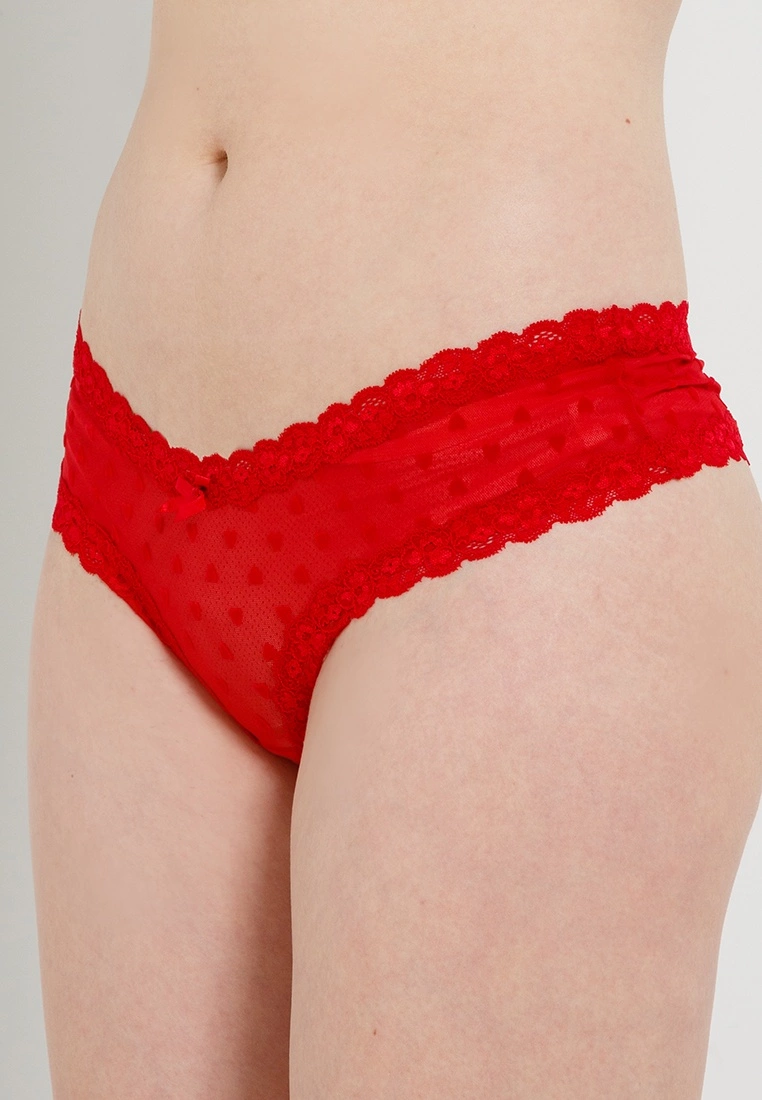 Hunkemoller 3-Pack V-Shape Brasilian Heart Flock Panties - Image 3